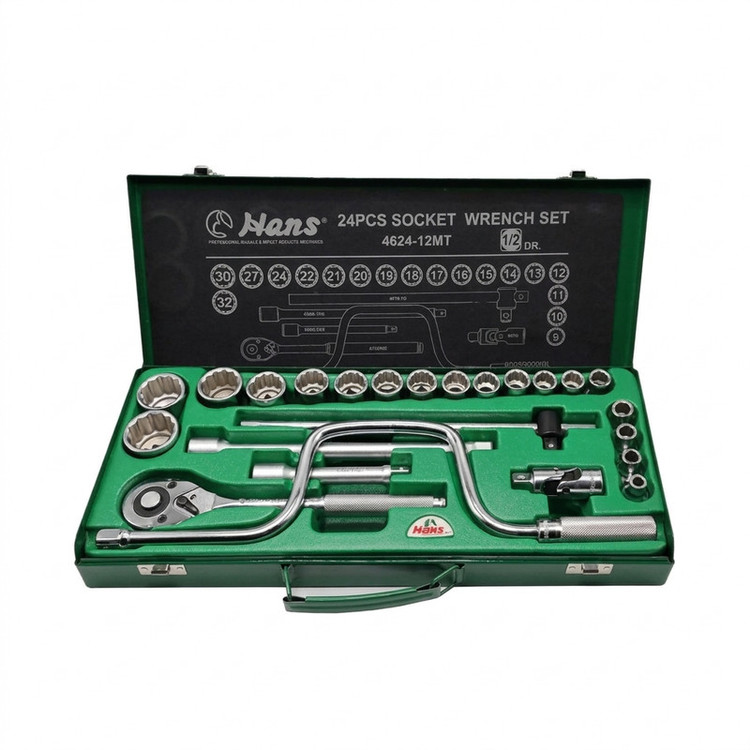 جعبه بکس هنس مدل 4624/12MT درایور 1/2 اینچ بسته 24 عددی